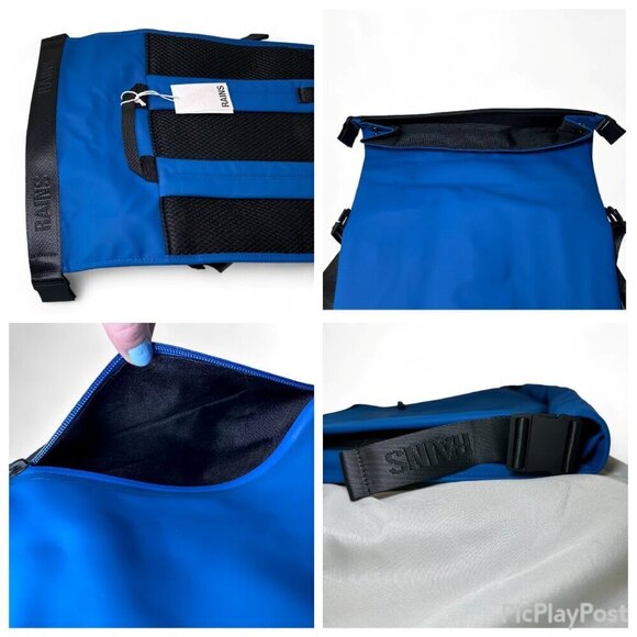 Rains Trail Rolltop Backpack W3 - Blue NWT Unisex - Picture 13 of 16